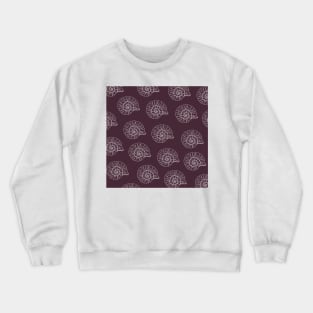 shark eye shell aloha print pattern dark purple and white Crewneck Sweatshirt